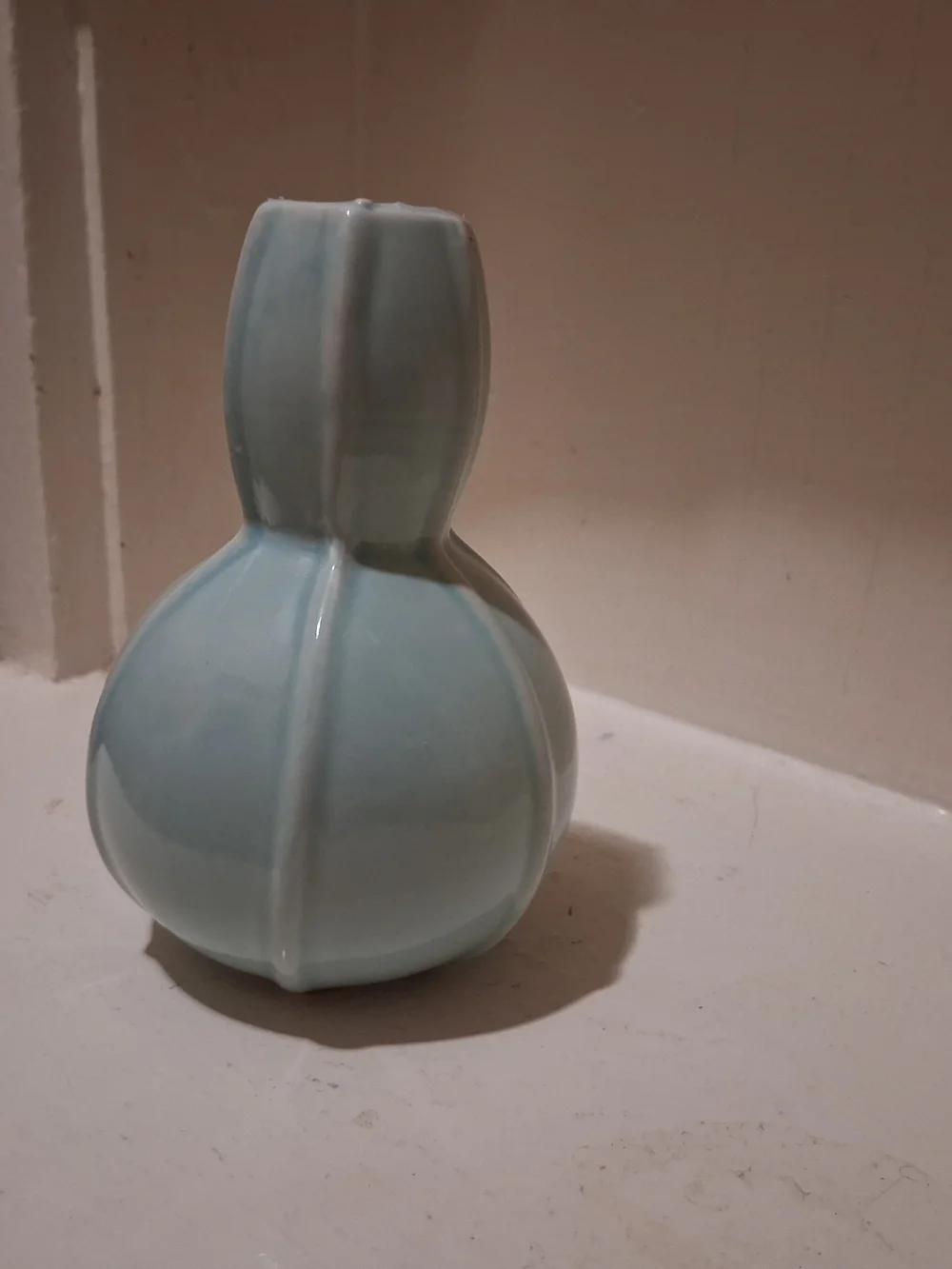 Vintage Celadon Glazed Double Gourd Bud Vase - Picture 5 of 8